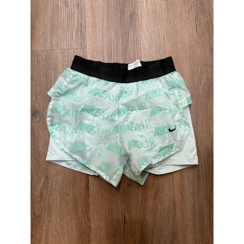 Nike Air Running Shorts Womens XS Teal White Logo Print Athletic Training
